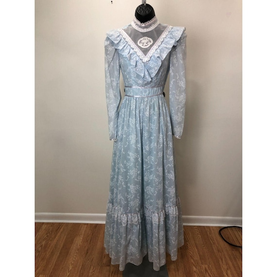 Vintage 1970s Candi Jones California Prairie Gown