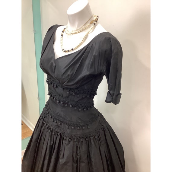 1950s Suzy Perette Black Gown Cocktail Dress - image 3