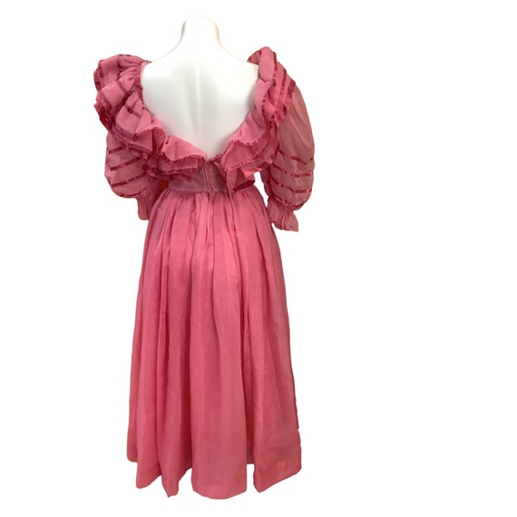 1970's Pink Ruffle Dress - image 6