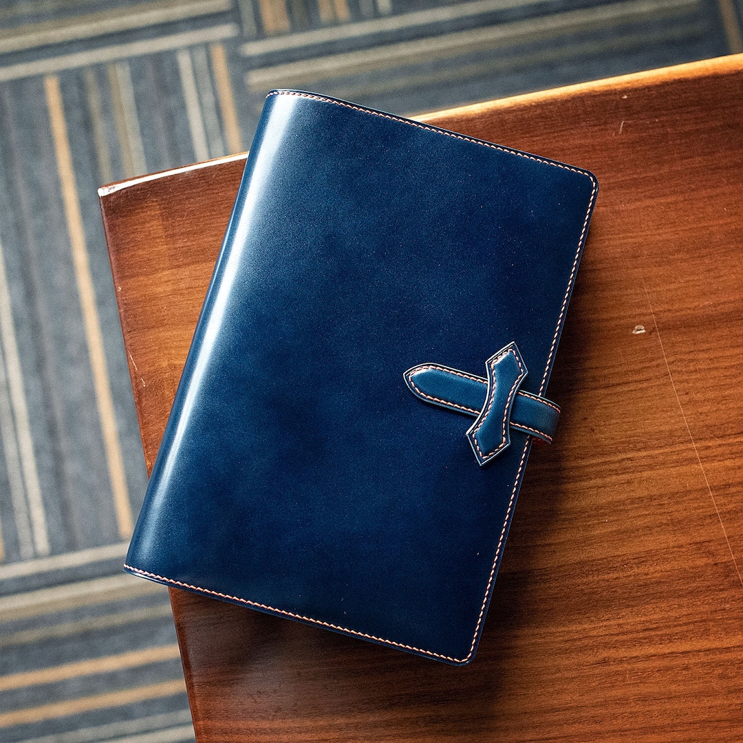 Shell Cordovan Leather Notebook Cover: Handmade Refillable Journal