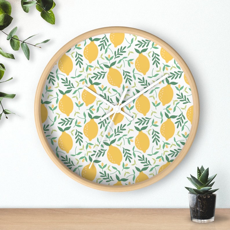 Modern Clock for Wall Modern Wall Decor Kitchen Wall Clock Office Wall Clock Lemons Wall Clock Modern Wall Clock Wall Clock Modern