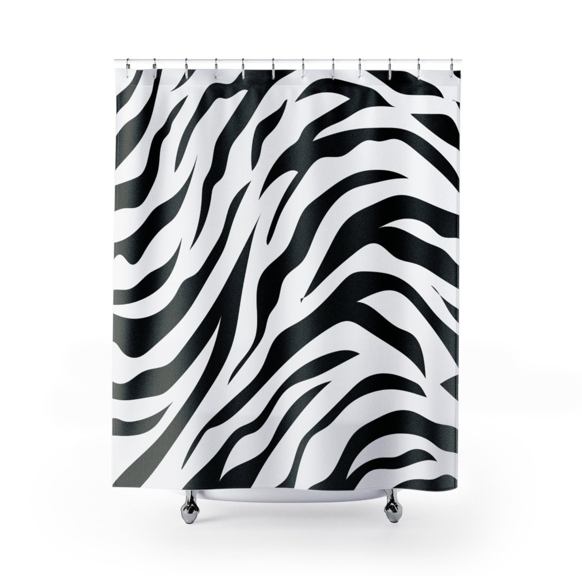 Zebra Shower Curtain Animal Print Shower Curtain Bathroom Etsy