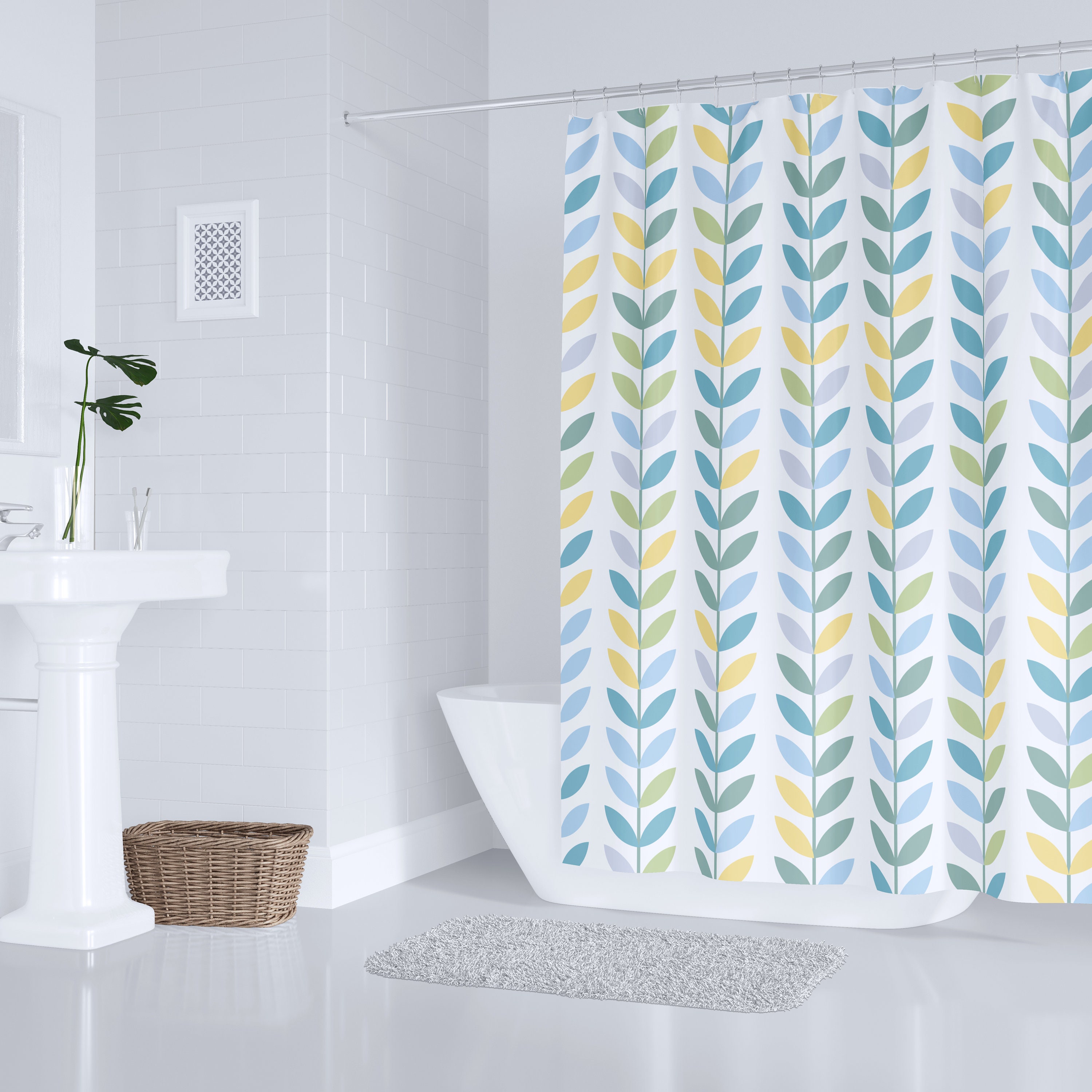 Scandinavian Shower Curtain Abstract Shower Curtain Modern Etsy