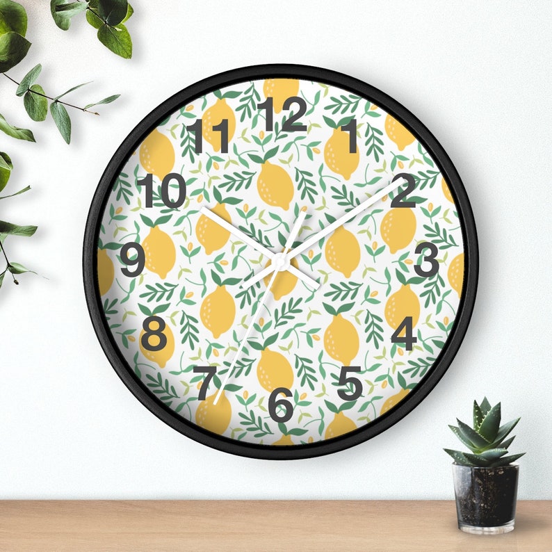 Modern Clock for Wall Modern Wall Decor Kitchen Wall Clock Office Wall Clock Lemons Wall Clock Modern Wall Clock Wall Clock Modern