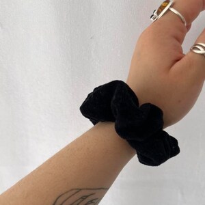 Plain black hair scrunchie