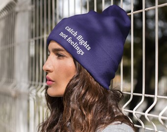 Atrapa vuelos no sentimientos Gorro de punto acanalado