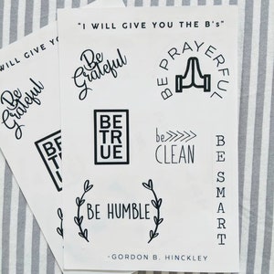 The "Six Be's" digital image png file for making stickers