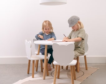 Activity table and chair, toddler table set, kids play table, kids desk and chair, wooden kids table, toddler chair, animal chairs