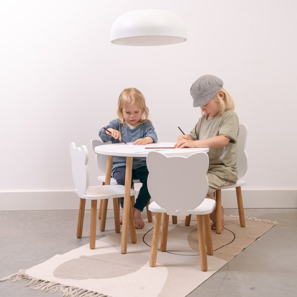 Activity table and chair, toddler table set, kids play table, kids desk and chair, wooden kids table, toddler chair, animal chairs