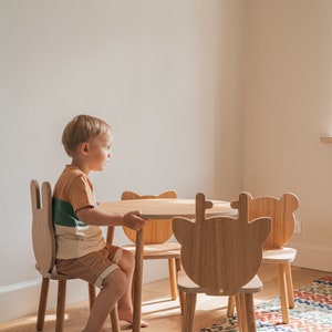 Kid table and chairs, sensory table with toddler chair, toddler table for weaning and playing 画像 3