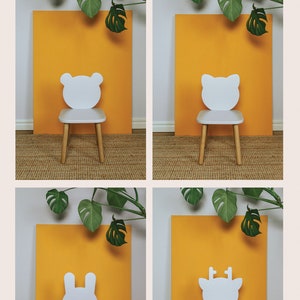 Activity table for baby, wooden toddler chair and table set, montessori set for playing, reading, dining, deer bunny bear cat furniture set image 7