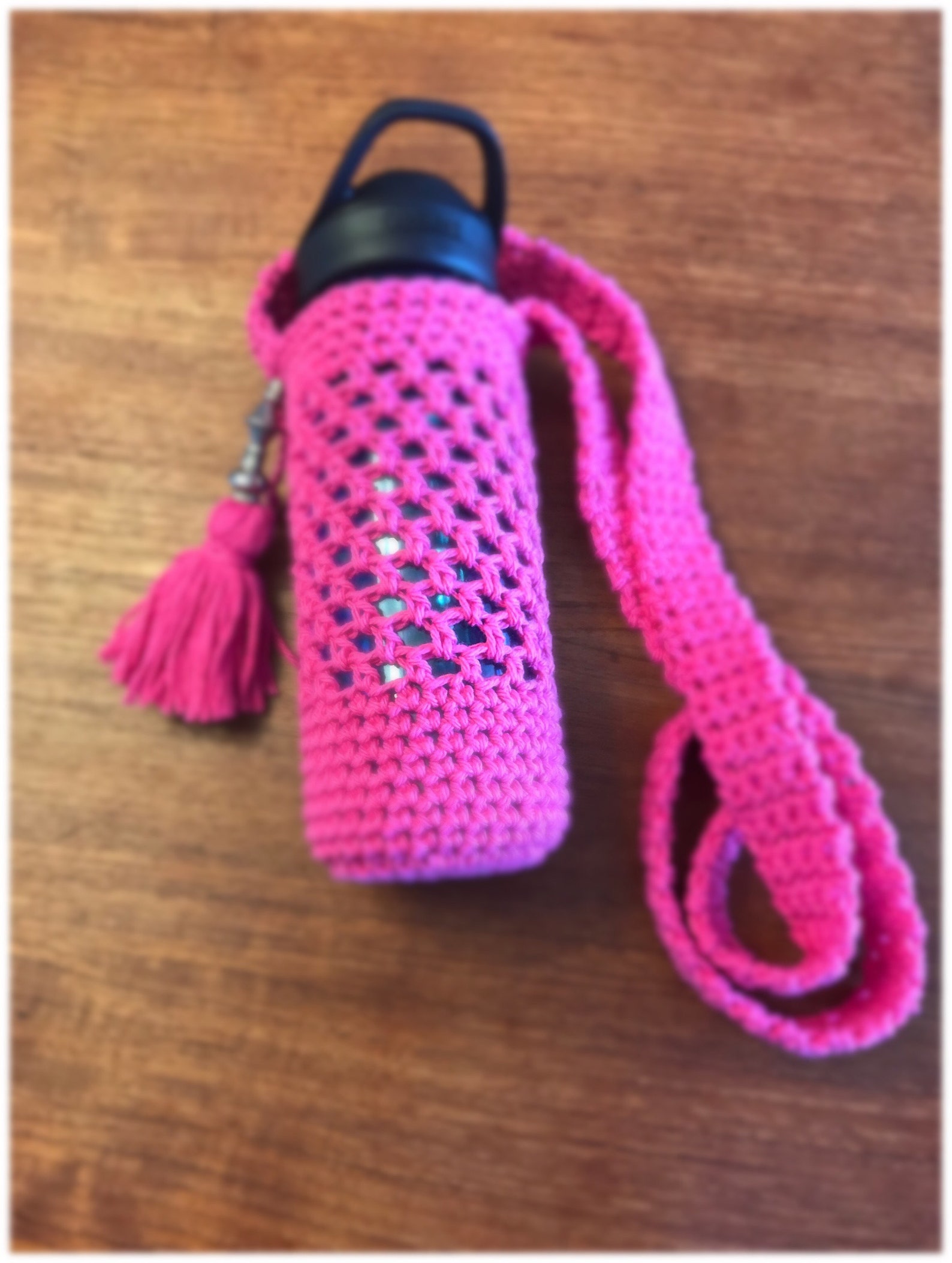Handmade Crochet Large Water Bottle Cozy with cross over strap Etsy