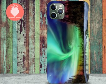 Northern lights over lake in Finland iPhone 11 case Northern lights over lake in Finland iPhone 11 case