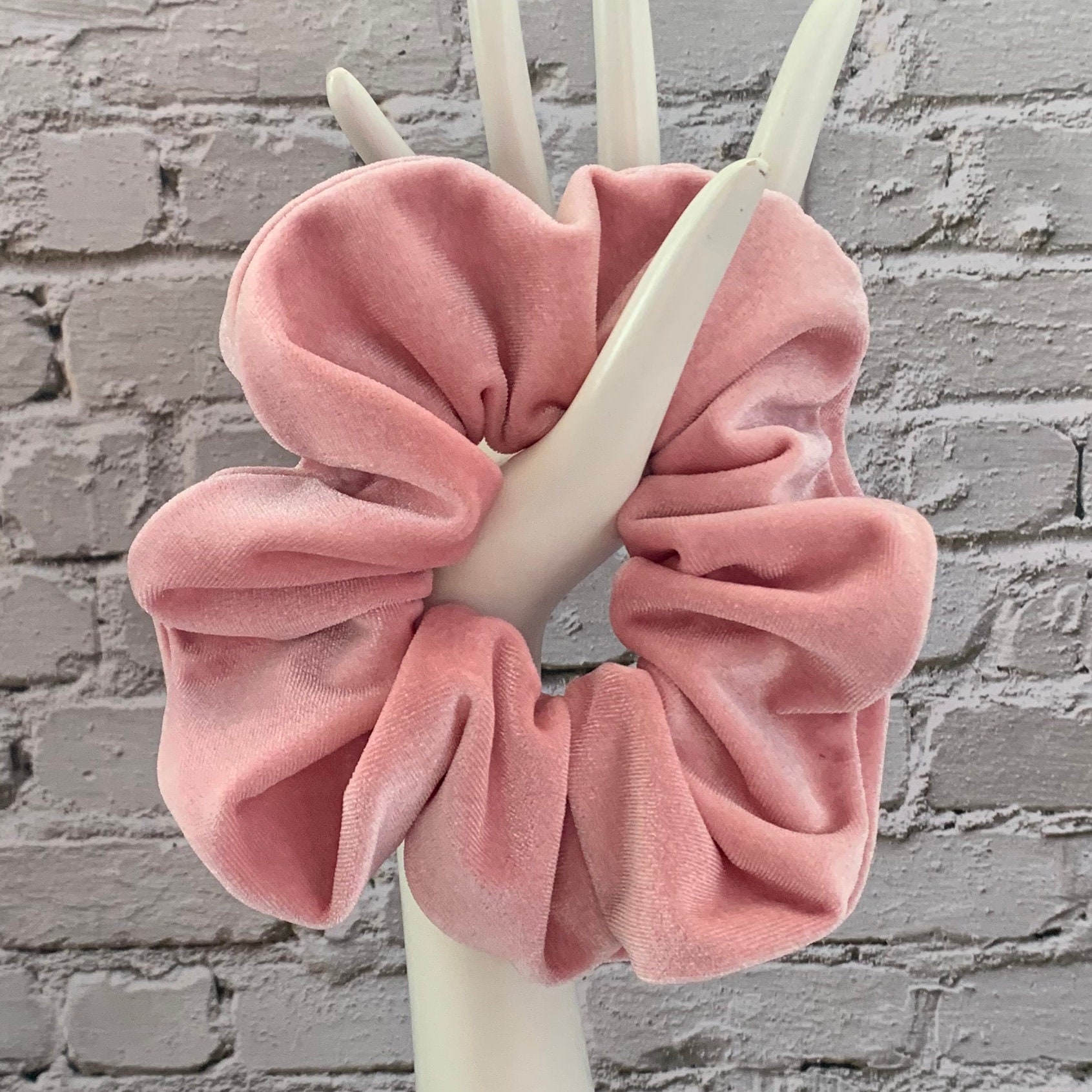 Large Baby Pink Velvet Scrunchie Scrunchie Party Scrunchie Etsy