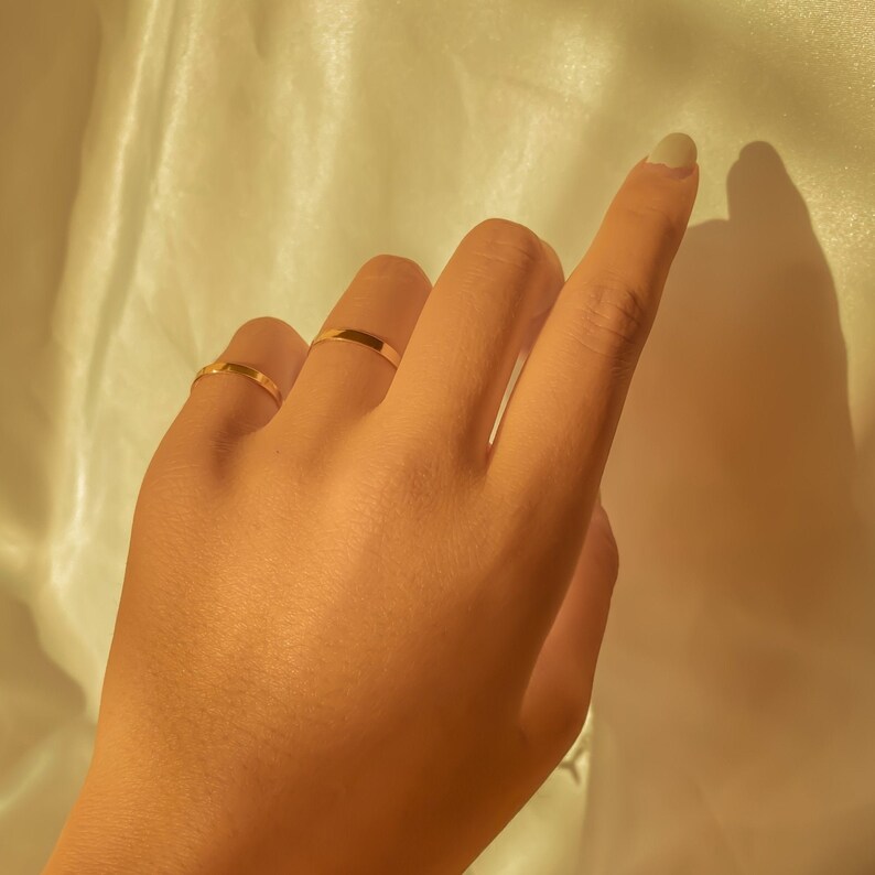 Thick Band Ring Cigar Ring Gold Band Ring Gold Bold Stacking Ring 14K Gold Filled Ring