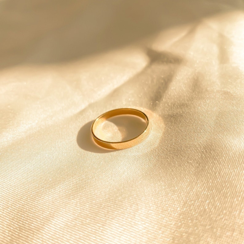 Thick Band Ring Cigar Ring Gold Band Ring Gold Bold Stacking Ring 14K Gold Filled Ring
