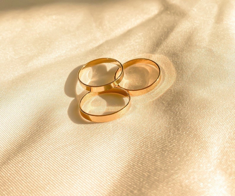 Thick Band Ring Cigar Ring Gold Band Ring Gold Bold Stacking Ring 14K Gold Filled Ring