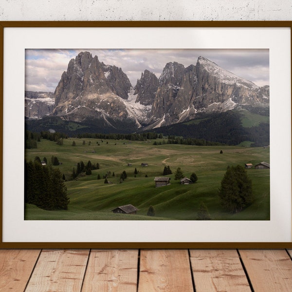 Dolomites - Alpe di Siusi en Italie - affiche paysage