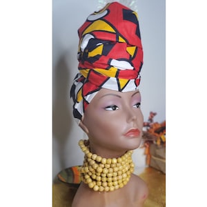 Geometrischer afrikanischer Headwrap für Frauen, nordafrikanischer traditioneller Stoff Tribaldruck, Baumwollstoff Ankara Stoff, samakaka stoff