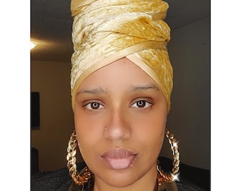 Scarf for Women | Gold Wrap | Gift Idea for MOTHER'S DAY | Luxurious Headwrap |Gift for her | Wedding Attire| Modest Wear |Statement piece