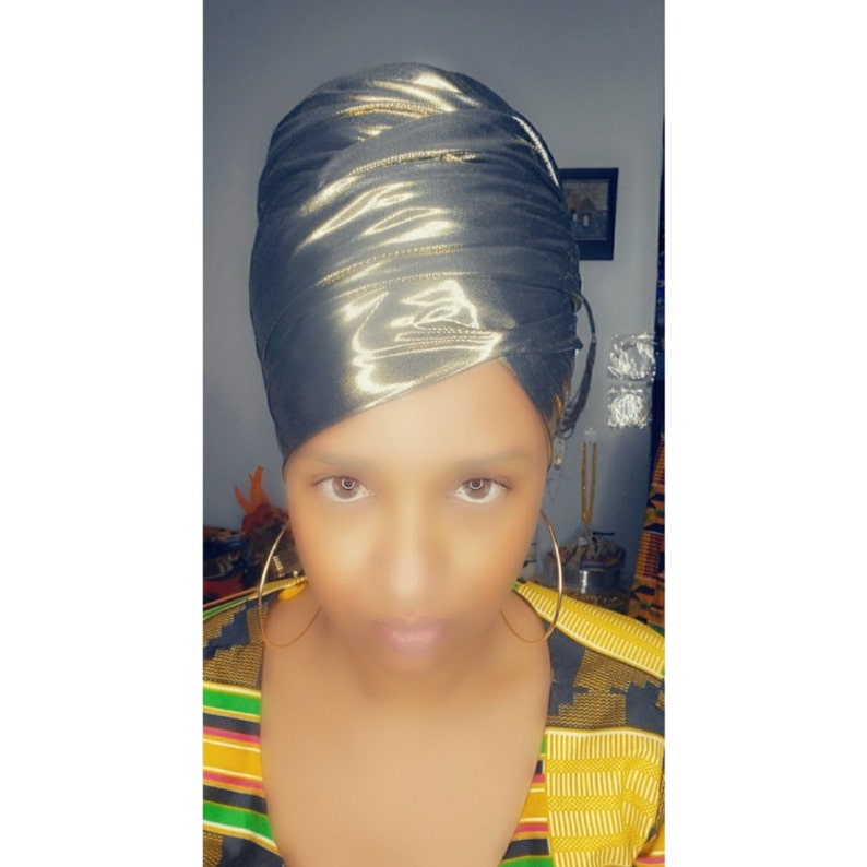 Metallic Scarf LUXURY HEADWRAPS Gold Head Wrap Etsy Canada