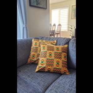 African Throw Pillow Covers, Set of 2,  Ethnic African Throw Pillow Covers, African Women Decor, African Bedding Pillow, Themed Pillows