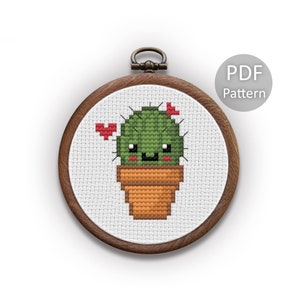 Cactus Cross Stitch Pattern - Cactus Love - PDF Instant Download
