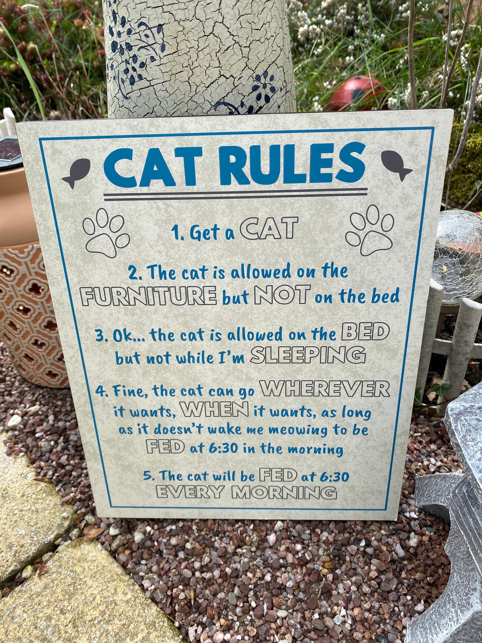 Cat Rules Dog Rules Sign Etsy