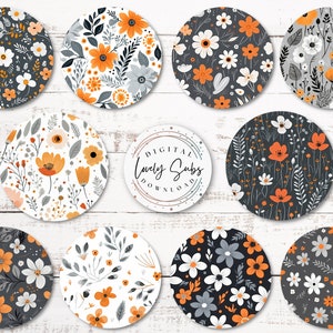 Floral Coaster-bundel, digitaal PNG-bestand, direct downloaden, sublimatieontwerp, afdrukbare afbeelding, auto-accessoires