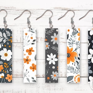 Sublimation Earring Designs PNG,  Set of 5 Bar Earring Designs, Instant Digital Download, Earring Blanks Design, Printable