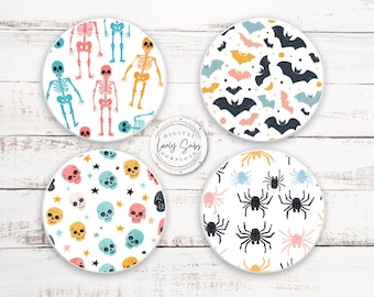 4 Halloween Car Coaster Bundle, Digital PNG File, Instant Download, Sublimation Design, Printable Graphic, Car Accessories