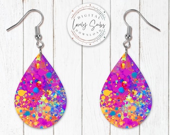 Sublimation Earring Designs PNG, Teardrop Instant Digital Download, Earring Blanks Design, Printable