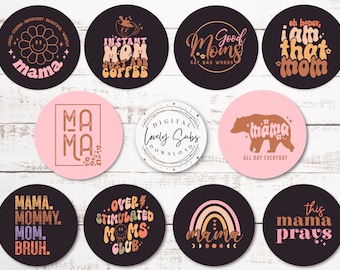 Mama Car Coaster Bundle, Digital PNG File, Instant Download, Sublimation Design, Printable Graphic, Car Accessories