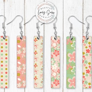 Sublimation Ohrring Designs PNG, Set von 6 Bar Ohrring Designs, Sofort Digital Download, Ohrring Rohlinge Design, druckbar