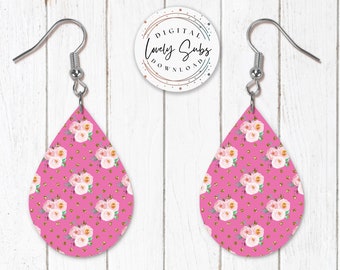 Sublimation Earring Designs PNG, Teardrop Instant Digital Download, Earring Blanks Design, Printable