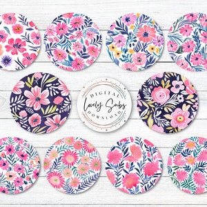 Pacote de porta-copos floral, arquivo PNG digital, download instantâneo, design de sublimação, gráfico para impressão, acessórios para carro