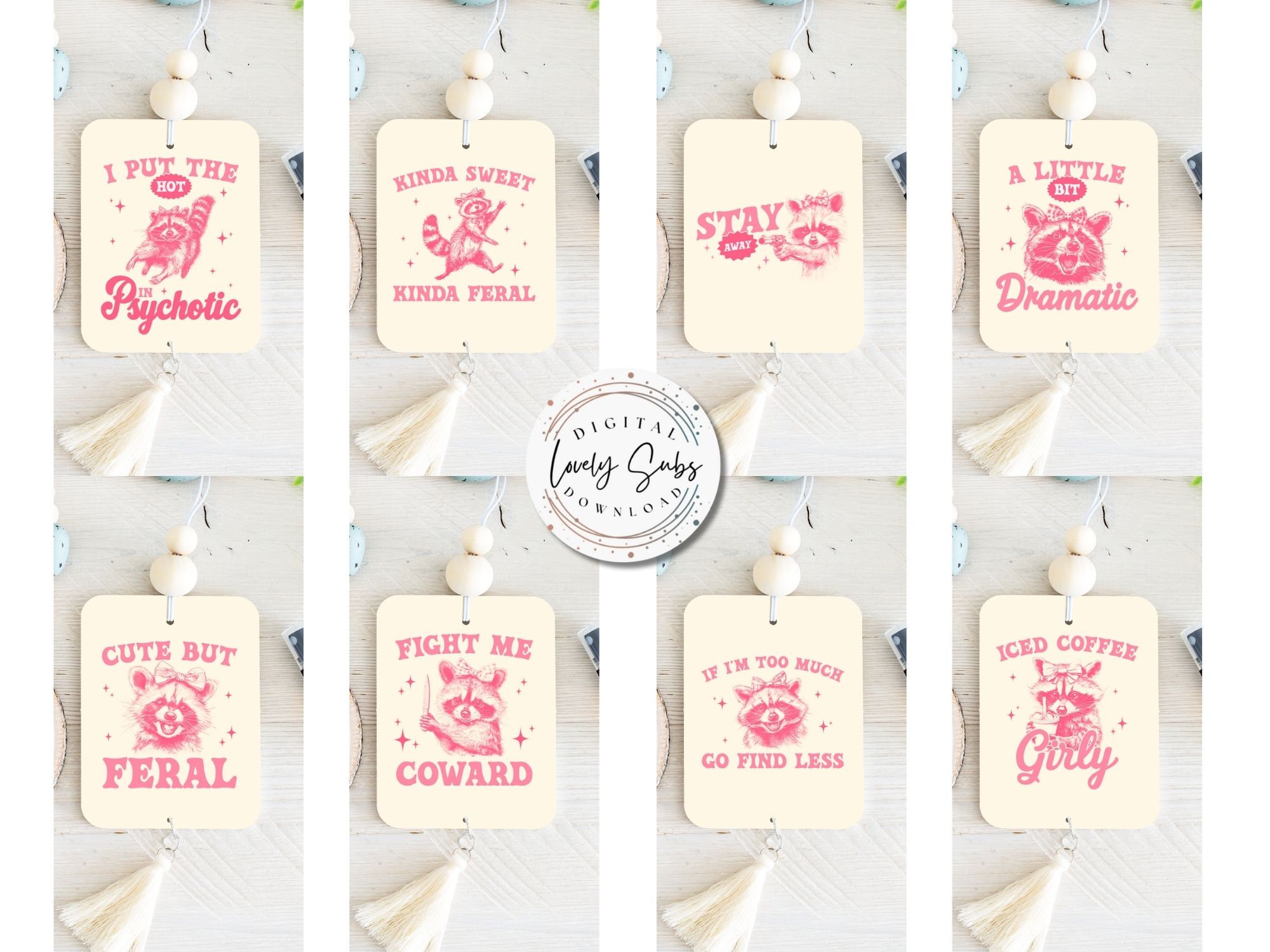 Freshie Car Freshener Bundle, Digital PNG File, Instant Download, Sublimation Design, Printable Graphic, Car Accessories