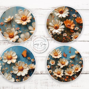 4 Car Coaster Bundle, Digital PNG File, Instant Download, Sublimation Design, Printable Graphic, Car Accessories