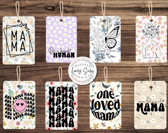 Mama Floral Car Freshener Bundle, Digital PNG File, Instant Download, Sublimation Design, Printable Graphic, Car Accessories