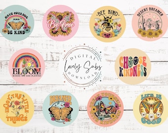 Boho Car Coaster Bundle, diseño de sublimación, archivo PNG digital Descarga digital