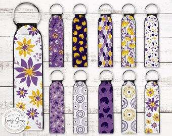 10 Sublimation Fob Keychain Designs PNG, Keyring Instant Digital Download, Fob Blanks Design, Printable
