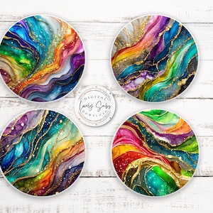 4 Car Coaster Bundle, Digital PNG File, Instant Download, Sublimation Design, Printable Graphic, Car Accessories
