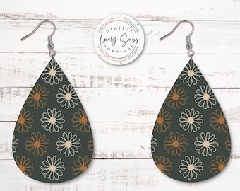 Sublimation Earring Designs PNG, Teardrop Instant Digital Download, Earring Blanks Design, Printable