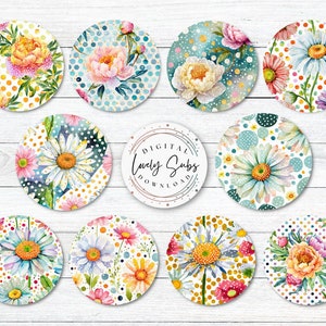 Pacote de porta-copos floral, arquivo PNG digital, download instantâneo, design de sublimação, gráfico para impressão, acessórios para carro