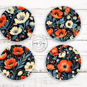 4 Car Coaster Bundle, Digital PNG File, Instant Download, Sublimation Design, Printable Graphic, Car Accessories