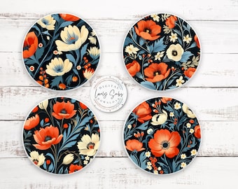 4 Car Coaster Bundle, Digital PNG File, Instant Download, Sublimation Design, Printable Graphic, Car Accessories