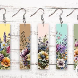 Sublimation Earring Designs PNG, Set di 5 Bar Earring Designs, Download digitale istantaneo, Design degli spazi vuoti degli orecchini, Stampabile