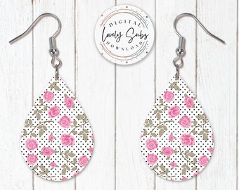 Sublimation Earring Designs PNG, Teardrop Instant Digital Download, Earring Blanks Design, Printable