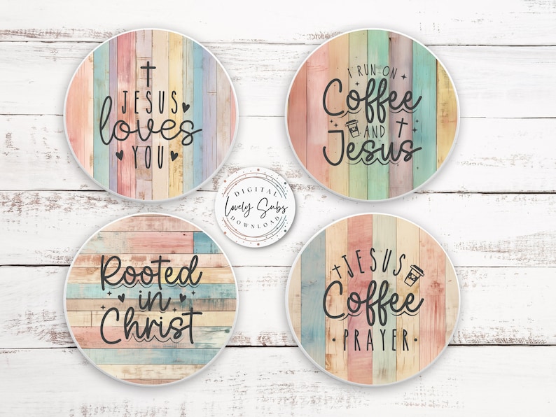 4 Jesus Car Coaster Bundle, Digital PNG File, Instant Download ...