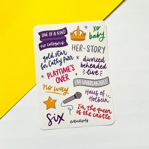 Six the Musical Inspired Sticker Sheet